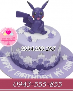 Bánh fondant Picachu tông tím năm 2016