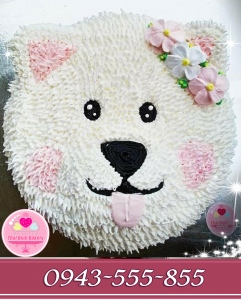Bánh kem bắt hình con chó tặng bé gái