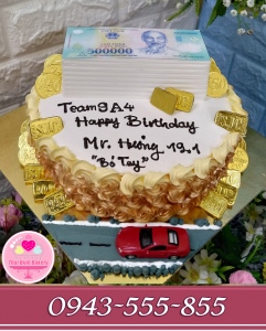 bánh kem đô la tiền vàng, ô tô tặng thầy giáo