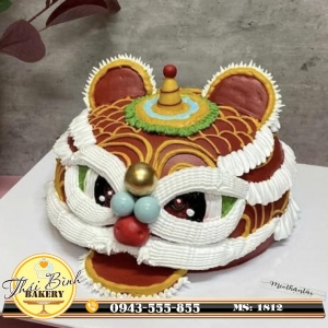 Bánh kem dựng hình đầu lân