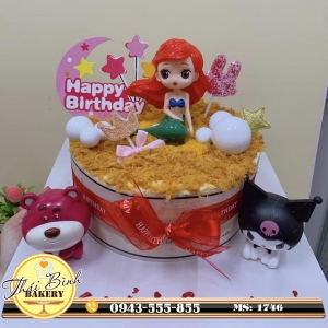 Bánh kem trứng muối nàng tiên cá, kuromi, gấu dâu sn con Tết & Sam