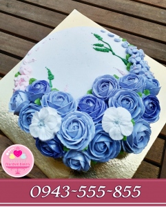 Bánh bắt hoa nghệ thuật tông tím tặng sếp