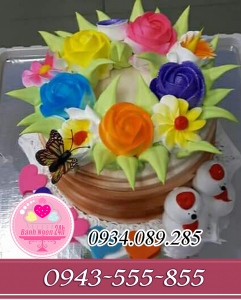 Bánh kem nghệ thuật hoa hồng chế