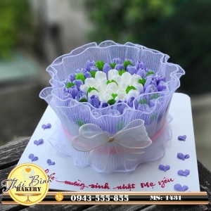 mẫu bánh bó hoa tulip tím