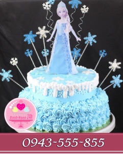 bánh kem 2 tầng công chúa elsa