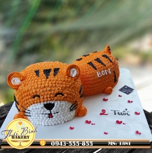 mẫu bánh kem dựng hình con hổ 3D
