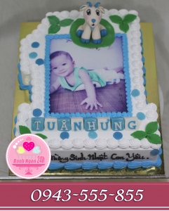 bánh in ảnh fondant bé tuổi dê 1 tuổi