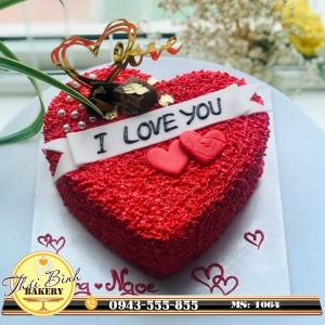 Bánh tim đơn giản chữ I LOVE YOU tặng bạn Chung <3 Ngọc