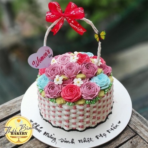 bánh giỏ hoa chúc mừng ngày phụ nữ