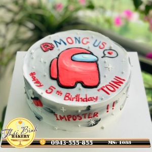 bánh kem vẽ im poster trong among us