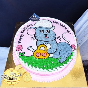 bánh kem nghỗ nghĩnh vẽ tuổi chuột
