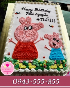 Bánh kem vẽ Peppa Pig đáng yêu
