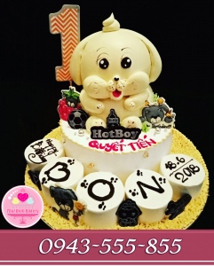 bánh kem tạo hình 3d tặng bé bon tuổi chó
