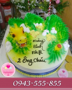 bánh kem 3d tuổi rồng tặng hai ông cháu