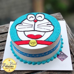 Bánh kem vẽ mặt Doraemon dễ thương tặng con yêu